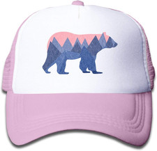 Toddler Trucker Hat, Snapback Bear Mountain Kids Mesh Baseball Cap for Boys and