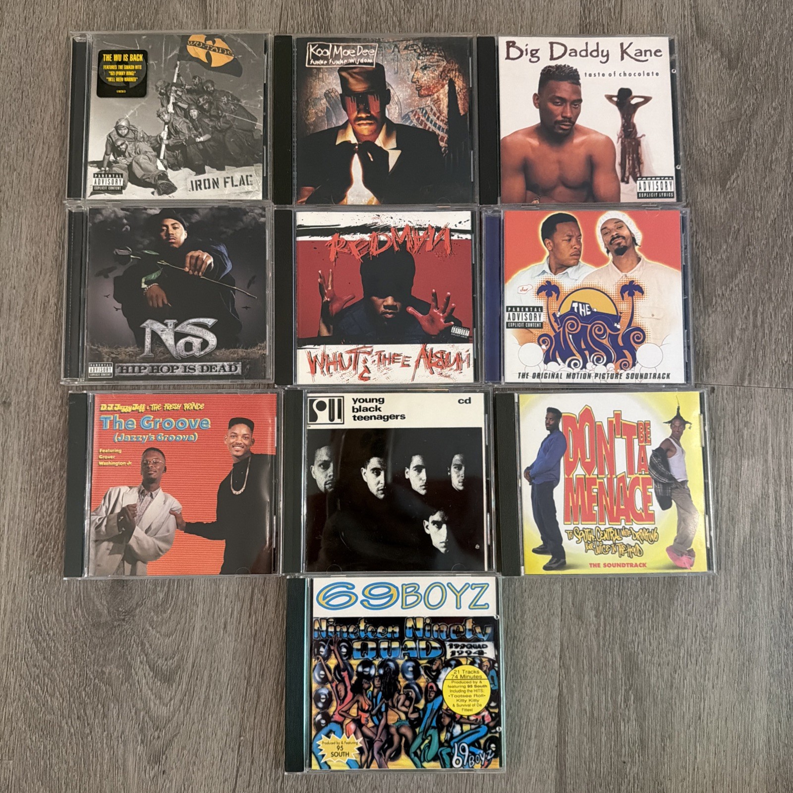 Rap Hip Hop 10 Cd Lot - Wu Tang, Redman, Nas, Big Daddy Kane, Ybt, Kool Moe Dee