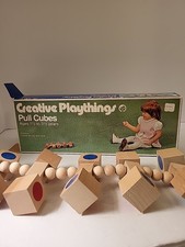 1969 Creative Playthings Pull Cubes Wood Toy Made In USA Brand New In Box