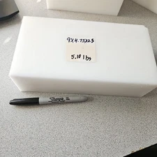 9x4.75x2.5 Large DELRIN Acetal  Block Machinable Plastic White Acetron CNC 5.10