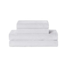 YnM French Linen Sheet Set 4-Piece Queen White