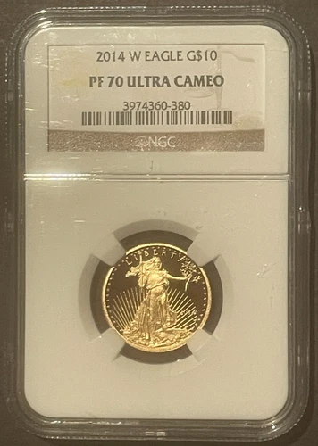 2014-W American Eagle $10 GOLD NGC PF70 Ultra Cameo Coin 1/4 Oz Bullion : 10160