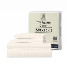 4 Pc King Set - 100 Egyptian Cotton Premium Hotel Luxury Bedding - Sateen We...