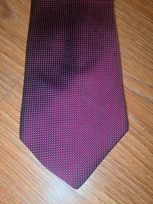 Pierre Balmain Silk Tie Red White Geometric Couture Wide