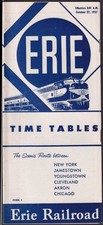 Erie Railroad Timetable 10/27 1957 NY-Youngstown-Cleveland-Akron-Chicago