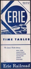 Erie Railroad Timetable 10/27 1957 NY-Youngstown-Cleveland-Akron-Chicago