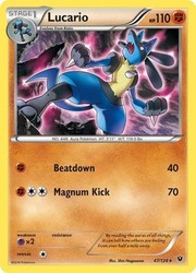 Lucario 47/124 Fates Collide Rare Pokemon Card