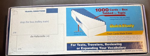 German Vocabulary Flash Cards 1000 Quick Study 4 Test… By Topic *LIKE NEW* - Picture 2 of 2