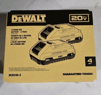 DEWALT 20V Lithium-Ion 4Ah Battery 2-Pack DCB240-2 Brand New FREE SHIPPING
