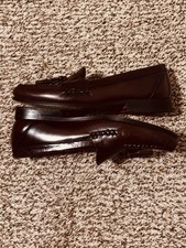 G.H. Bass Harrison Burgundy Leather Tassels Loafers 8 1/2 EE Classic Preppy Work
