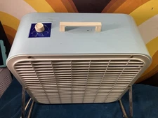 VTG Windsor 16in Box Fan 3 Speed MCM 60s Robin Egg Blue Cleaned & Works *TLC*