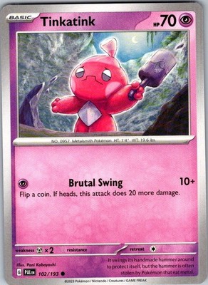 Pokemon Tinkatink Normal Common SV02: Paldea Evolved 102/193 NM