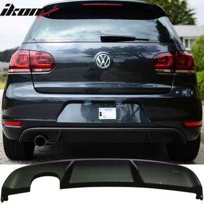 Fits 10-14 Volkswagen VW Golf MK6 Rear Bumper Diffuser Single Muffler Outlet