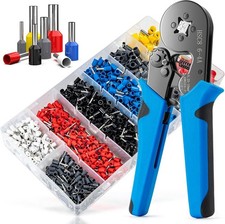 Ferrule Crimping Tool Kit, LUNEY Crimper Plier with 1250PCS Wire Ferrules Kit Wi