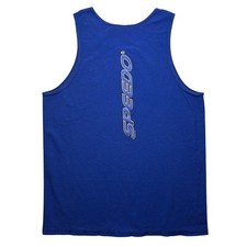 VTG 1998 Speedo Tank Top Mens Large Blue Waffle Knit Made in USA Spell Out