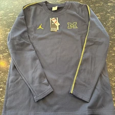 UNIVERSITY of MICHIGAN WOLVERINES / AIR JORDAN Knit Pullover L Sweater  EXC