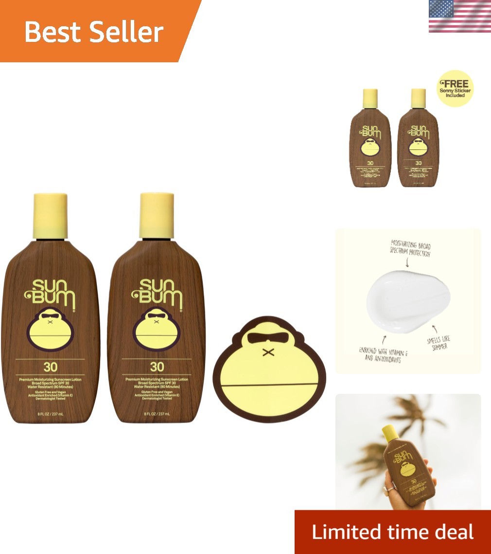 SPF 30 Broad Spectrum Sunscreen Lotion - Water Resistant & Vitamin E, 2 Pack
