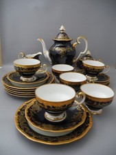 Weimar Kaffeeservice Katharina Kobaltblau 6 Personen Kanne Tasse Milch Zucker