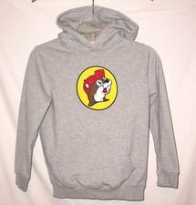 Buc-ees Pullover Logo Hoodie Sweatshirt Youth Large Gray Activewear Casual Fun