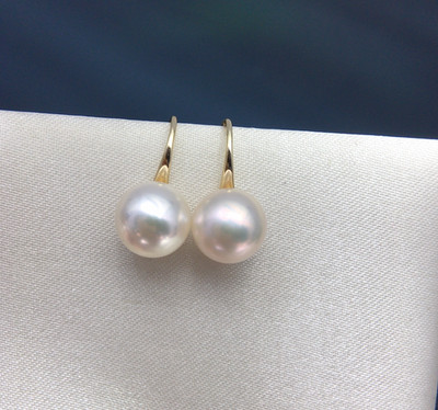 Süßwasser Perlen Ohrringe Damen S925 Silber Ohrhaken Weiß   Klassisch Elegant