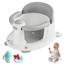 Baby Bath Seat for Babies 6 Months & Up, Non-Slip Toddler Bath Seat for Baby & N