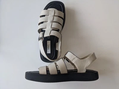 M&S Collection white leather chunky gladiator sandals size 5 - Image 1 of 4