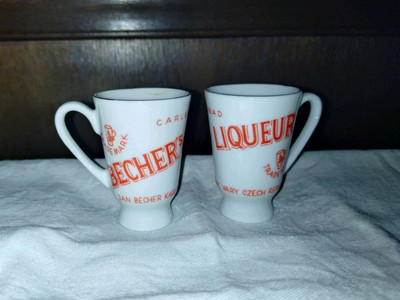 2x Bechers Liqueur Karlsbad - Likör Becher - Porzellan 