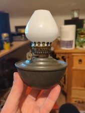 Vintage Pixie Kerosene Oil Lamp White Glass Tiny Burner