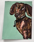 ACEO Art Card Four Little Faces 3 Of 4 By Britney B Acrylic Weenie Long Dog — photo 1