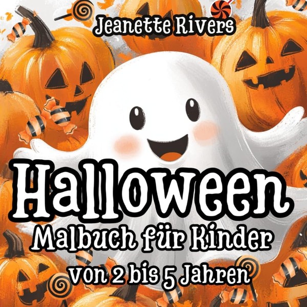 Halloween Malbuch Kinder 2-5 Jahre, GroßE Geister-Illustrationen, Spaß FüR Kids-image