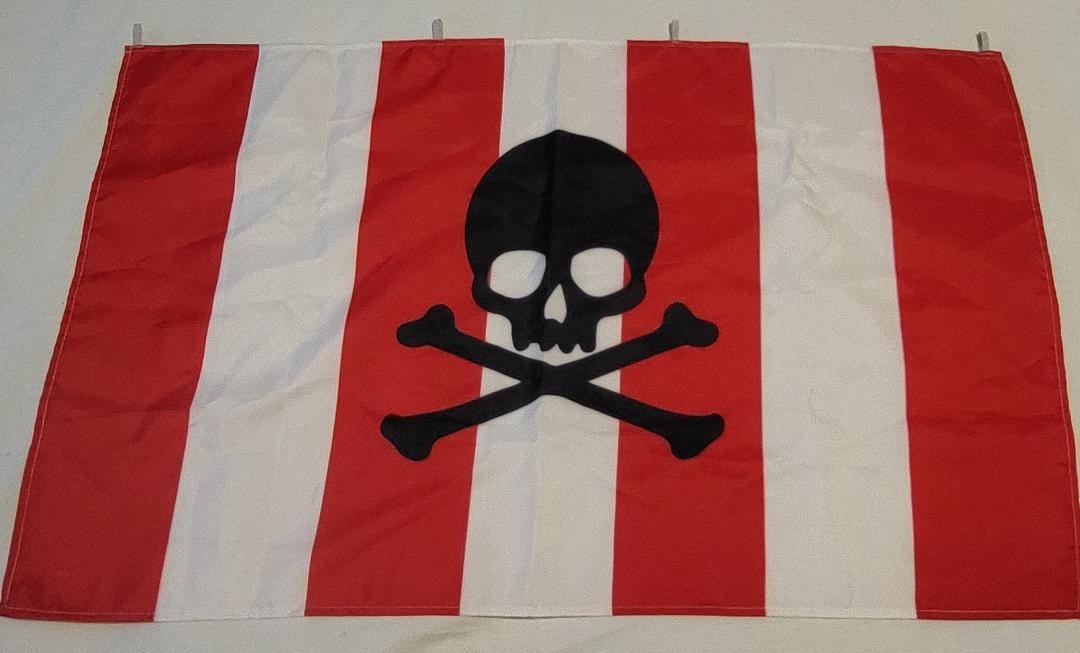 Safety Flag / Danger Warning - Skull Crossbones