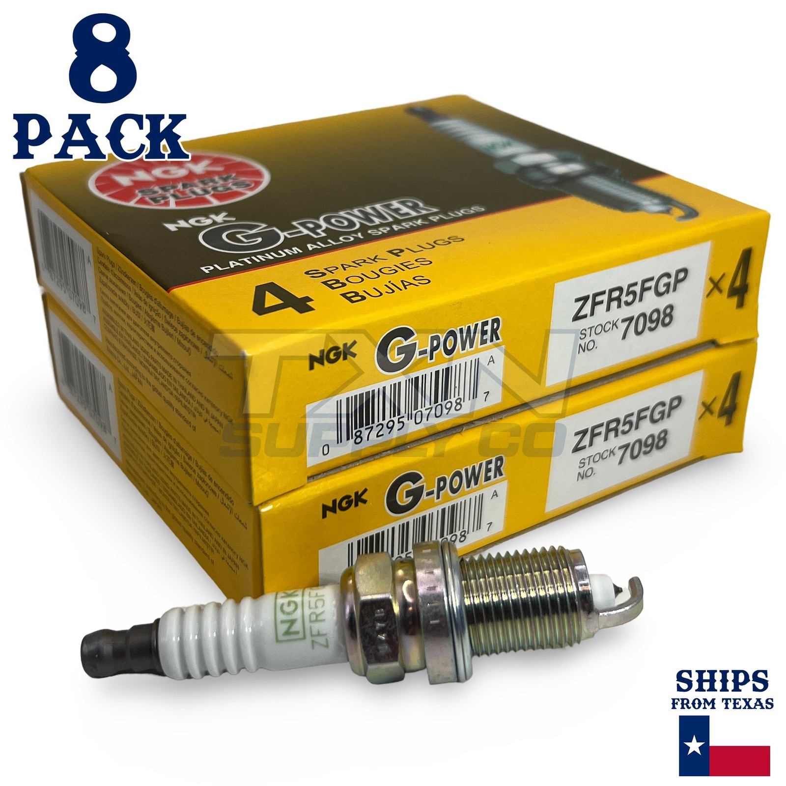 8 Pack NGK G-Power 7098 Spark Plugs ZFR5FGP