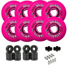 Rink Rat Roller Hockey Wheels Rinkster Maverick Pink 8-Pack with Hybrid Ceramic