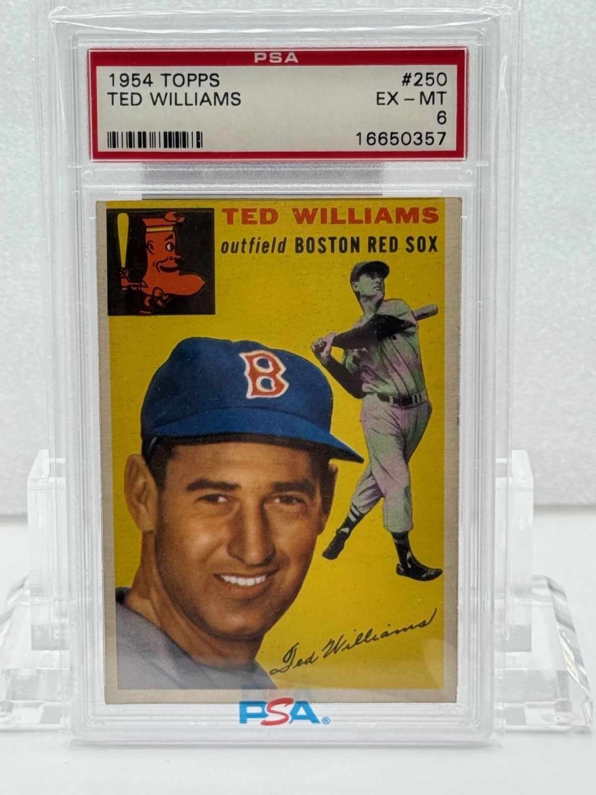 1954 Topps #250 Ted Williams PSA 6 EX Boston Red Sox HOF