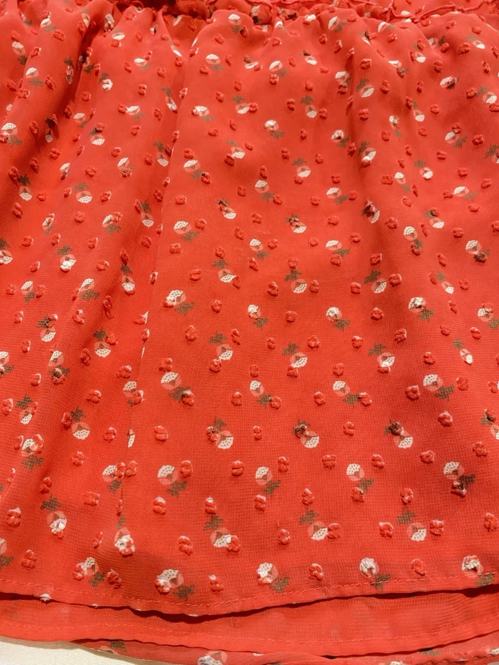 Blusa Top Matilda Jane XL Roja Floral Volantes Delicada Femenina Coqueta Foto 3 de 4