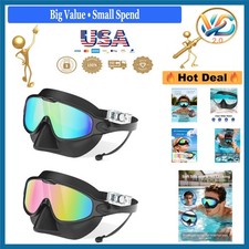 Adult Swim Goggles 2 Pack UV Mirror Anti-Fog Wide View No Leak Adjustable