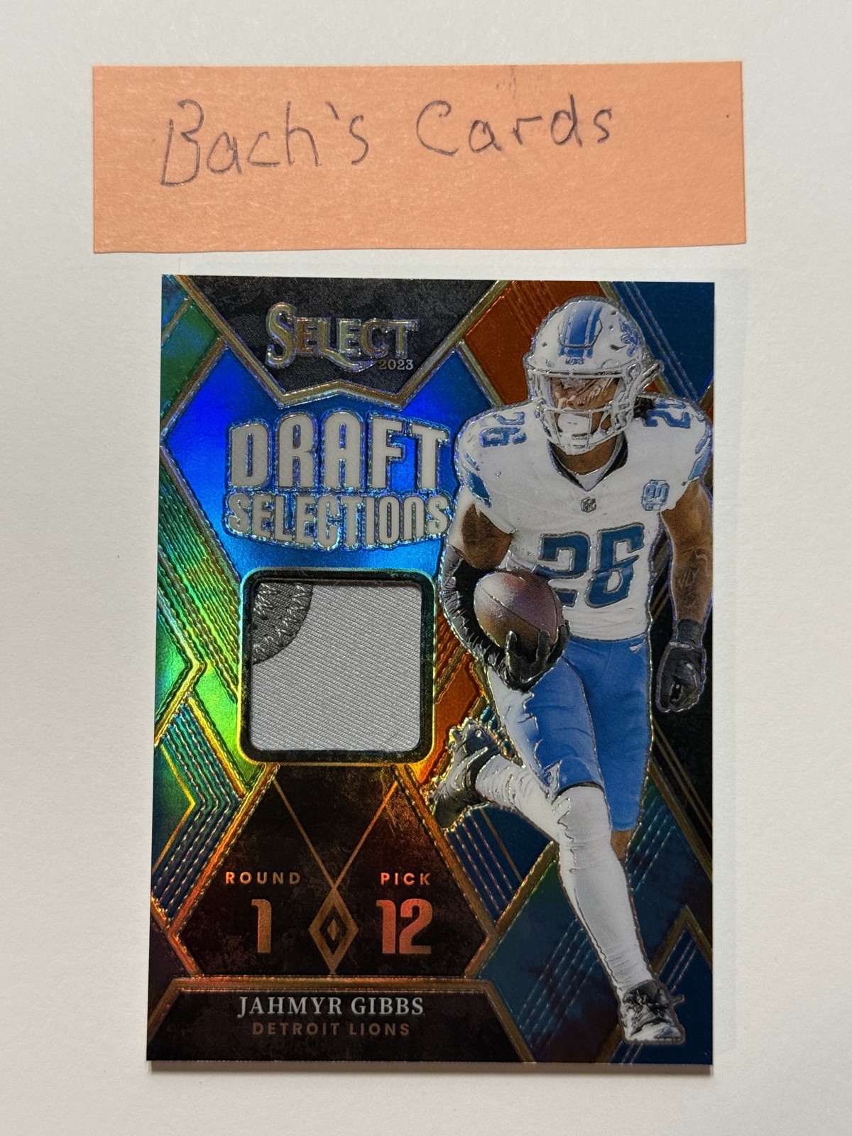 Jahmyr Gibbs Panini Select Draft Selections Memorabilia #DSMJGI Tie-Dye Prizm