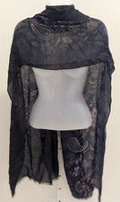 ETRO Italy Floral Scarf Purple Wool Silk Cashmere Fringe In Box
