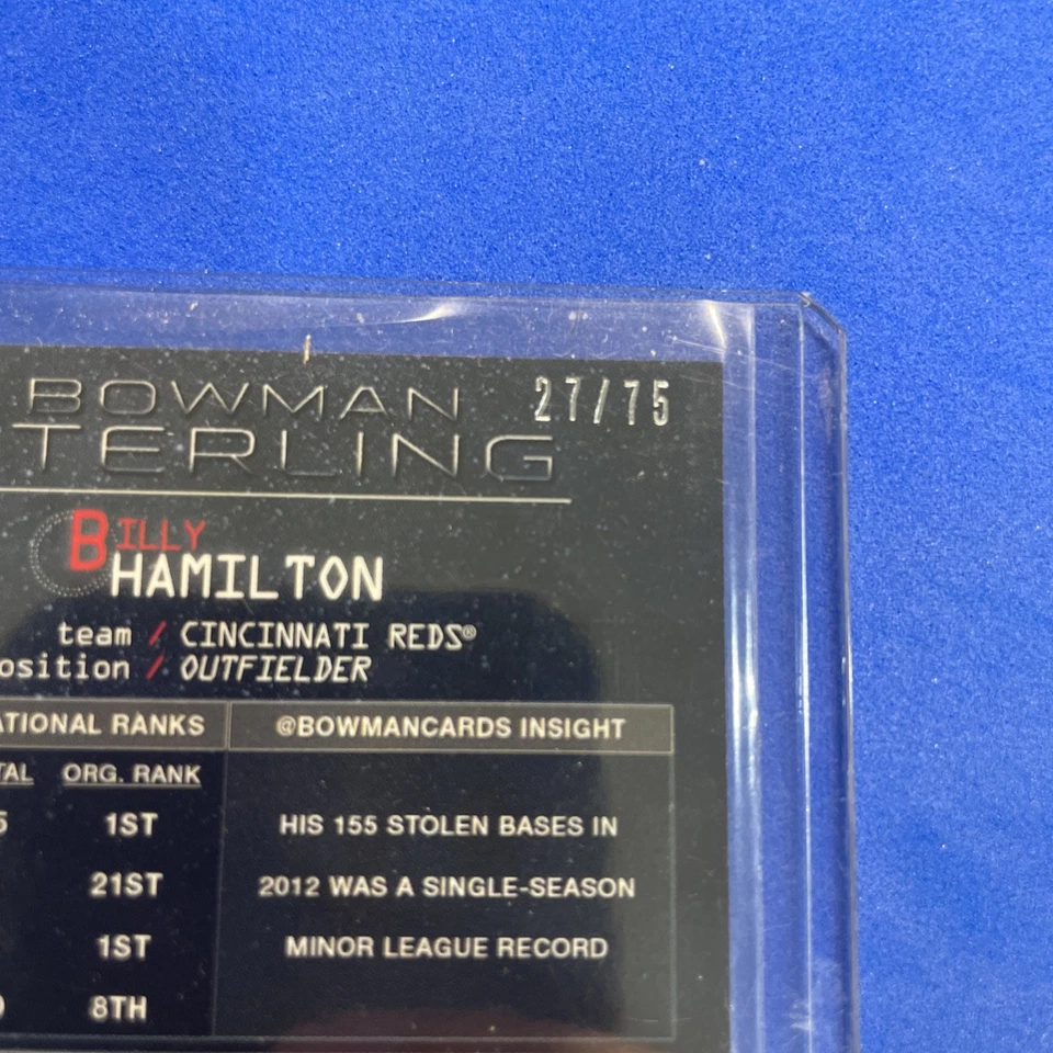 Billy Hamilton 2014 Bowman Sterling autógrafo refractor/75 novato Foto 3 de 3