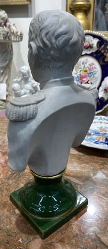 Statuina busto porcellana biscotto Napoleone Bonaparte vintage - Foto 2 di 7