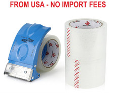 3 Inch Wide Packing Tape with Dispenser,2.4 Mil x 55 Yards Heavy Duty Packaging