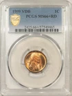 1909 VDB LINCOLN CENT - PCGS MS-66+ RD, RED W/ STUNNING COLOR & PREMIUM QUALITY!