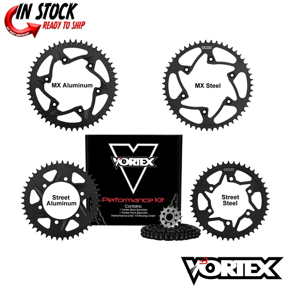 Kawasaki ZX-10R 08-10 Vortex 520 Chain and Sprocket Kit 16
