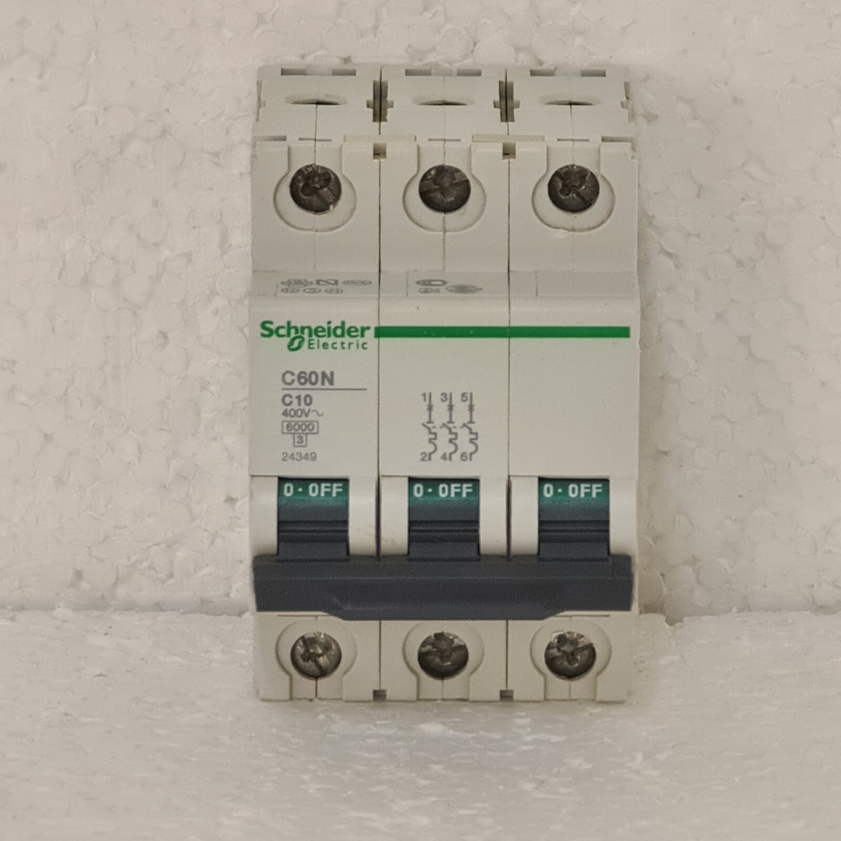 Schneider C60N/C10 24349 Circuit Breaker 10A 3-Pole 400VAC 6KA C