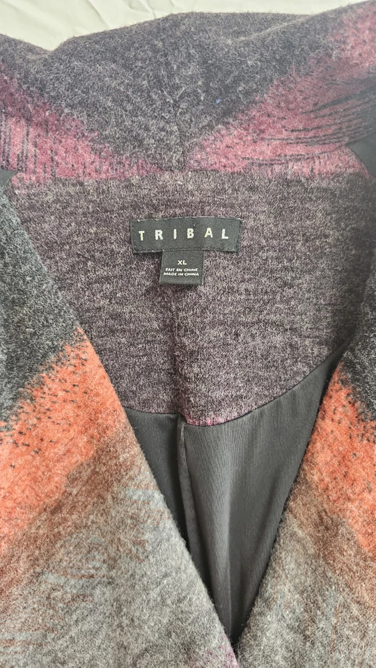 Chaquetón Tribal Doble Pecho Rayas Bloque de Color Talla XL Foto 2 de 4