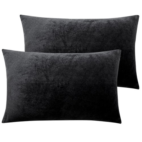 Various Colors Velvet Cushion Cover Ultra Soft Throw Pillow Case 2 Pack - Picture 13 of 64