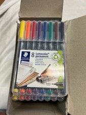 9 Pack Staedtler Lumocolor Pen Permanent Marker Box 8 Assorted Colors 318 WP8