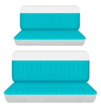 Fits 1959 Edsel Ranger 4 door sedan Front and Rear bench seat covers white blue