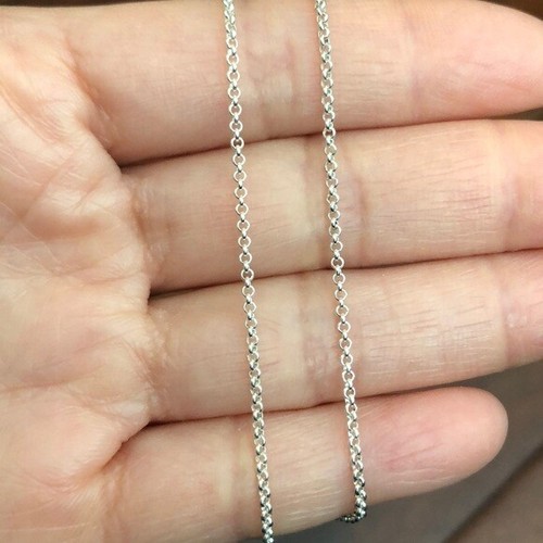 "Collar de cadena Rolo italiano de plata esterlina 925 real Italia 1,2 mm 16" 18 20"" 22" - Imagen 6 de 9