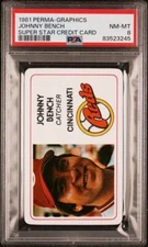 1981 Perma-Graphics/Topps Credit Cards Johnny Bench PSA 8